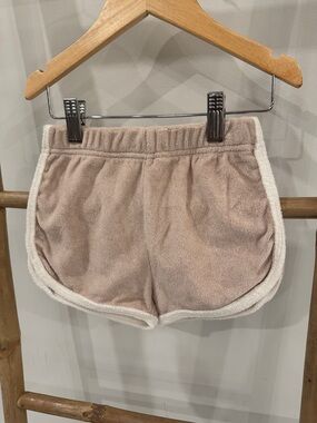Lula and Sol kids terry Shorts in Light Taupe with Cream Trim